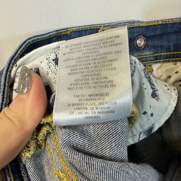 Anthropologie Pilcro by the Letterpress Slim Straight Mid Rise Denim Jeans 27 - Picture 6 of 6